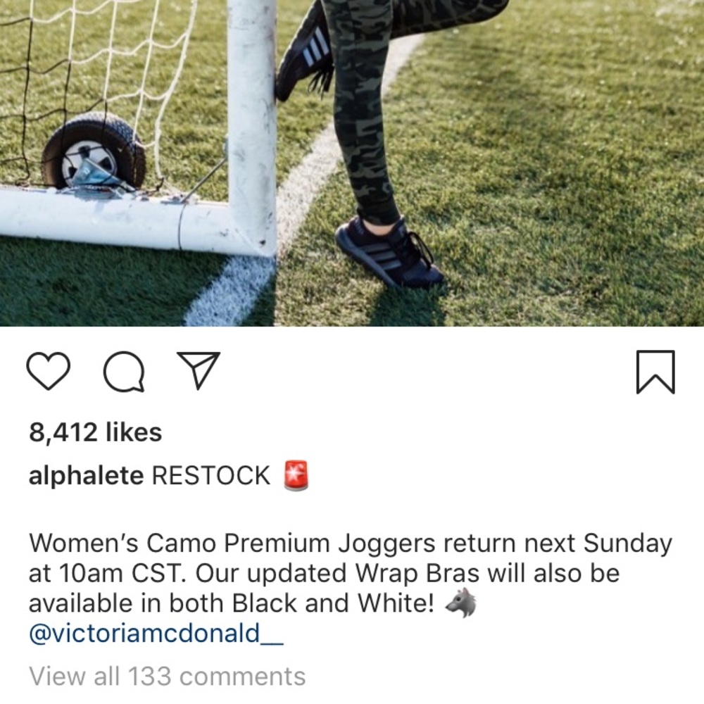 Alphalete restock on camo joggers - Picture 2 of 2